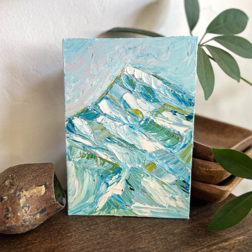 Product image of a blue mountain peak painting