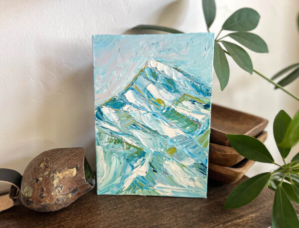 Product image of a blue mountain peak painting